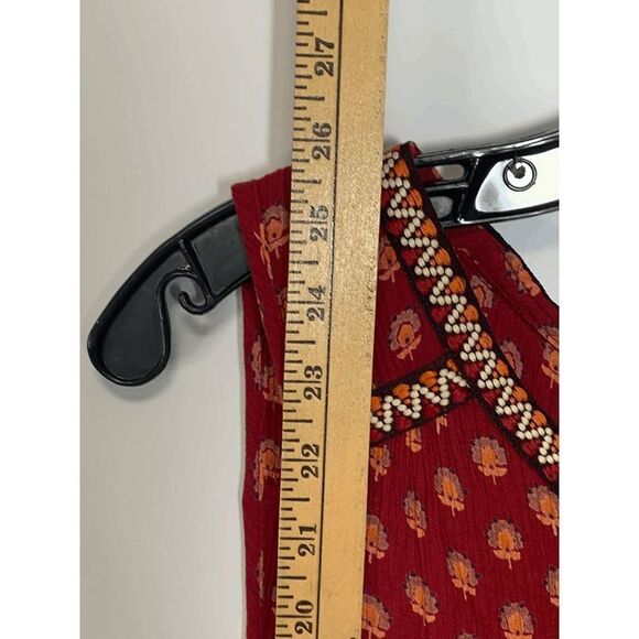 Patrons of Peace Women's Sangria Floral Embroidered Indian Tank Top Red Small - Picture 5 of 11